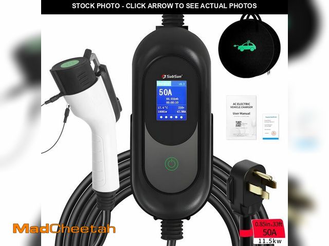 Lot 74-12459551 - SubSun Universal Portable Level 2 EV Charger 50Amp 240V Electric Car Charger for All North American ...