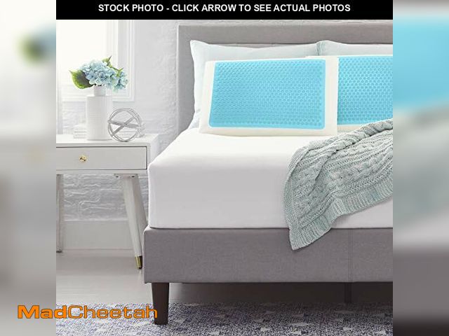 Lot 74-12695464 - Comfort Revolution Blue Bubble Gel + Memory Foam Pillow, Standard (Pack of 1), White - UNUSED