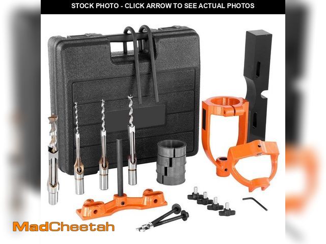 Lot 74-14319634 - SKYSHALO Mortising Attachment for Drill Press, 4 Model Drills Square Hole Chisel Set, Bench Drill Lo...
