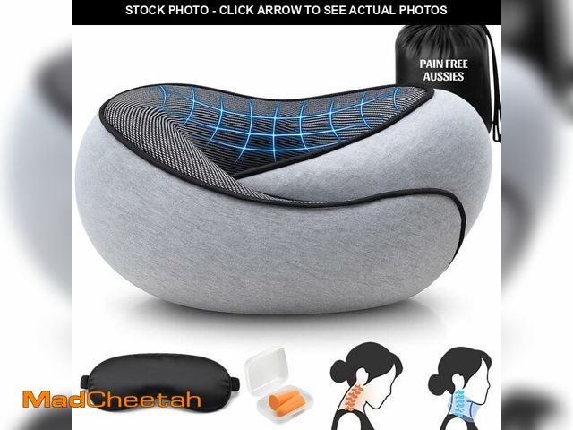 Lot 74-13720683 - Travel Neck Pillow, 100% Pure Memory Foam Neck Pillow for Airplane, Ergonomic 360ÃÂ° Head Rest for ...