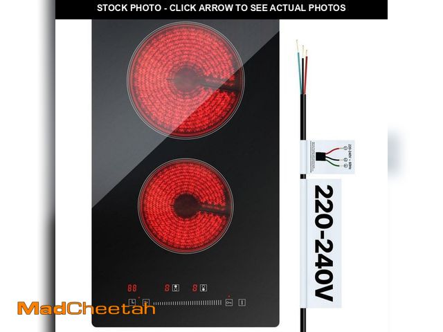 Lot 74-12592923 - VEVOR Built in Electric Stove Top 12 in. 2 Burners Glass Radiant Cooktop with Sensor Touch Control, ...