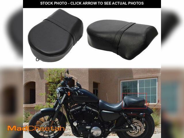 Lot 74-14148423 - HIYOYO Motorcycle Rear Pillion Passenger Seat Pad with Belt For Harley Sportster Iron 883L 883XL 883...