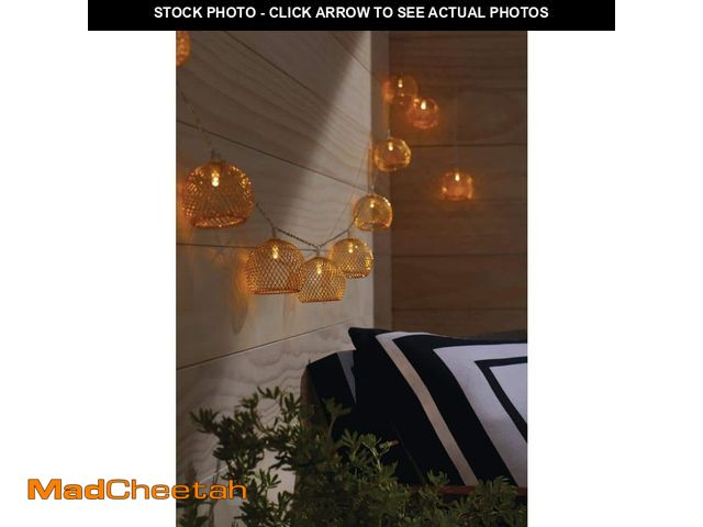 Lot 74-12804182 - Hampton Bay 10-Light 12 ft. Indoor Battery Operated Metal Integrated LED String Lights - UNUSED