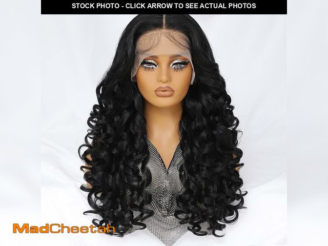 Lot 74-13568966 - Felek 13x6 Synthetic Lace Front Wig Loose Wave HD Transparent Lace Frontal Wigs Pre Plucked Wear and...