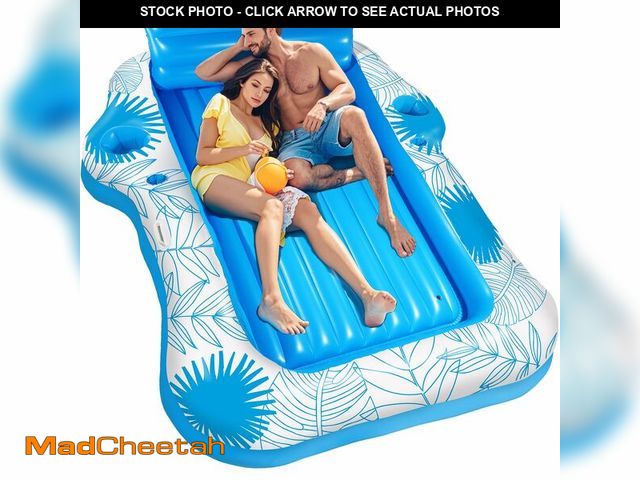 Lot 74-14381670 - Inflatable Pool Lounger Float for Adults - 70" x 60" JIANYHW X-Large Beach Sun Tan Tub Pool Lounge R...