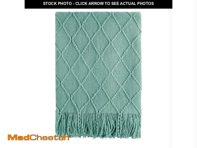 Lot 74-12601133 - BOURINA Throw Blanket Textured Solid Soft Sofa Throw Couch Cover Knitted Decorative Blanket, 60 inch...