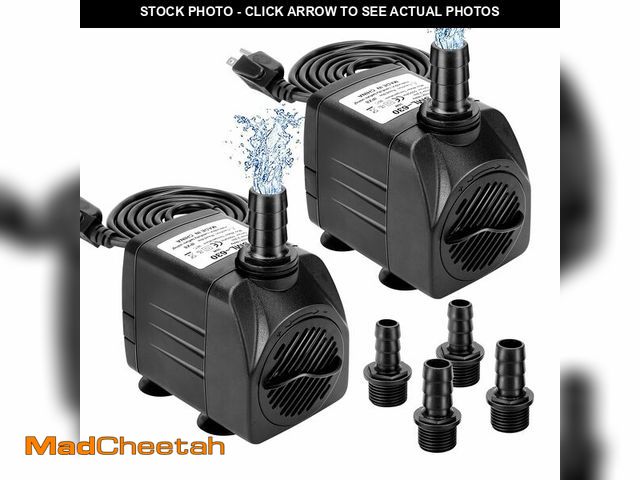 Lot 74-12712486 - GROWNEER 2 Packs 550GPH Submersible Pump 30W Ultra Quiet Fountain Water Pump, 2000L/H, with 7.2ft Hi...