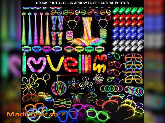 Lot 74-12220653 - SHQDD Glow in the Dark Party Favors for Adults Kids, 27 Carnival Accessories, 56 LED Light Up Toys B...