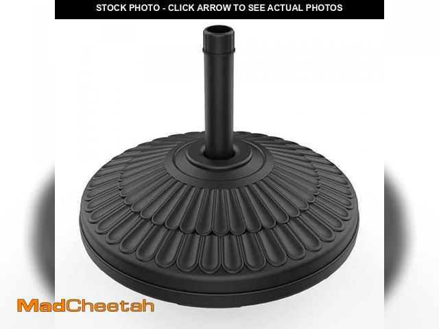 Lot 74-12518096 - wikiwiki 80 lbs. HDPE Round Patio Umbrella Base Free Standing Heavy Duty Base Water and Sand in Blac...