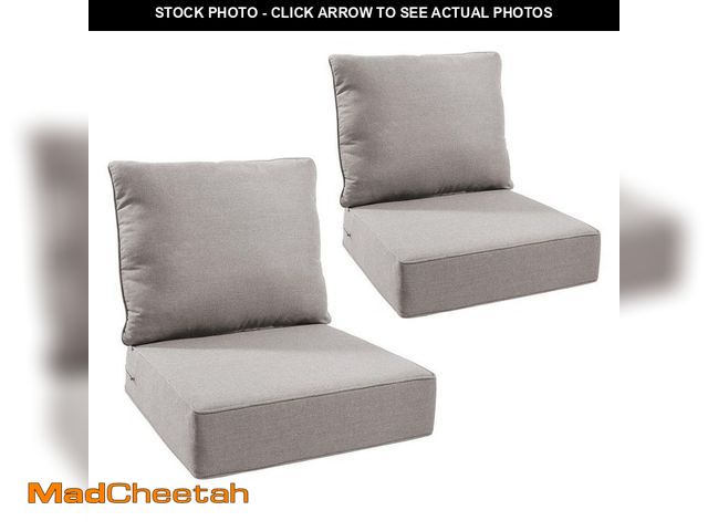Lot 74-14255072 - Pocassy 24 in. x 24 in. x 6 in. 3-Piece CushionGuard Deep Seating Outdoor Lounge Chair Replacement C...