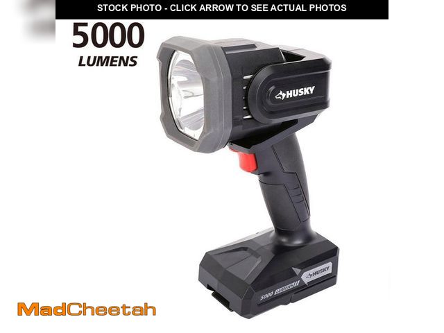 Lot 74-12893194 - Husky 5000 Lumen Hybrid Power Swivel Rechargeable Spotlight - UNUSED