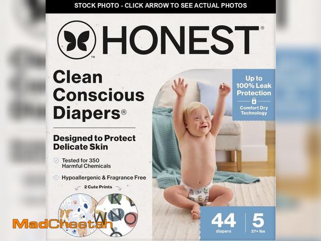 Lot 74-12400174 - The Honest Company Clean Conscious Diapers for Delicate Skin | Up to 100% Leakproof | Hypoallergenic...