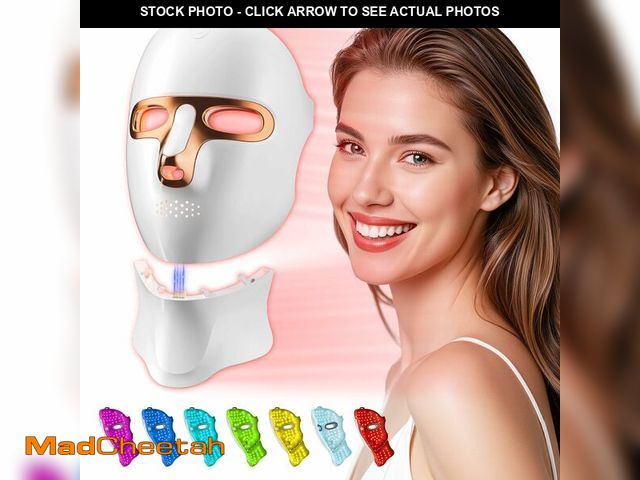 Lot 74-13575406 - tinkoola Red Light Therapy Mask for Face &amp; Neck, LED Face Light Therapy,USB C Rechargeable,Infra...