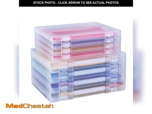 Lot 74-14270012 - Mickiewicz 8 Pack Paper Storage Boxes, 8.5 x 11 Plastic Portable Project Case for US letter Size and...