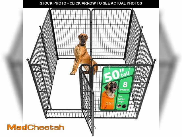 Lot 74-12800655 - FXW Rollick Unleashed Dog Playpen for Indoor, Yard, RV Camping, 50 inch 8 Panels for Large Dogs, Bla...