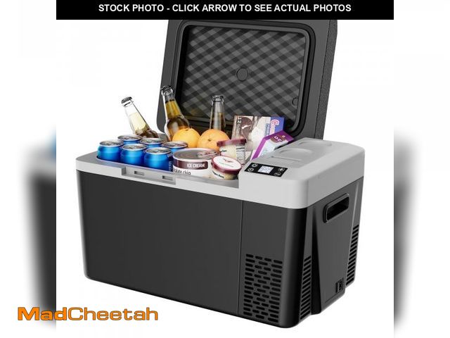 Lot 74-12514314 - SIMZLIFE Electric 12V Car Fridge, 26Qt Portable, 12/24V DC &amp; 110-240V AC, 7-50Â°C, Ideal for RV,...