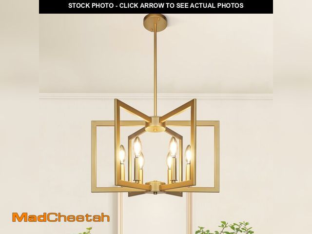 Lot 74-14382180 - Klgxnrd 6-Light Gold Pendant Light, Modern Farmhouse Dining Room Light Fixtures Over Table, Industri...