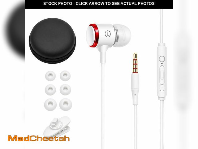 Lot 74-14152413 - Rosmas Wired Headphones with case, 3.5mm Audio Jack, Noise Isolating HiFi Stereo Earphones with Mic,...