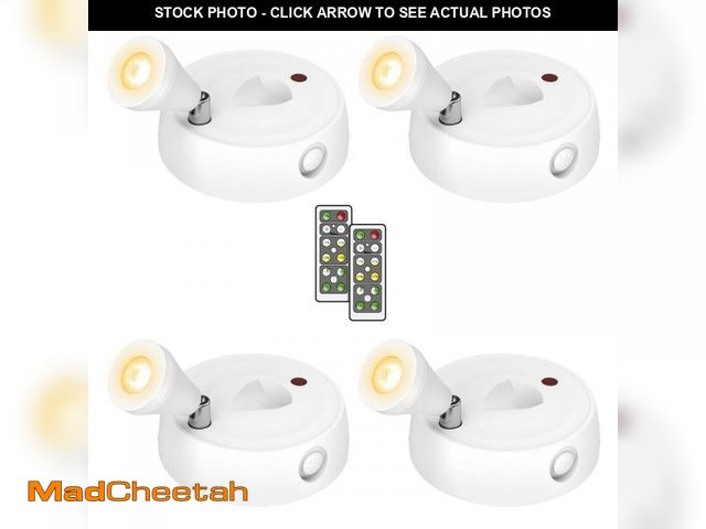 Lot 74-12348743 - Olafus Spot Lights Indoor 4 Pack, Spotlight Battery Operated, Dimmable LED Accent Light Remote Contr...