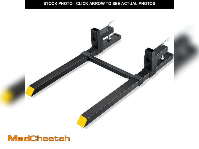 Lot 74-12689175 - 2000 lbs. Capacity Pallet Forks 60 in. Heavy Duty Tractor Bucket Forks Front Loader Attachment for A...
