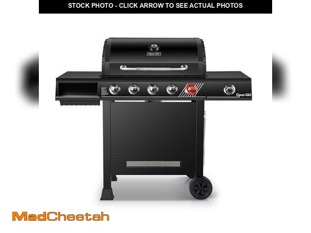Lot 74-12682082 - (MISSING GRATE) Dyna-Glo 5-Burner Propane Gas Grill in Matte Black with TriVantage Multifunctional C...
