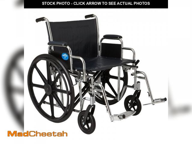 Lot 74-12165534 - Medline Excel Extra-Wide Bariatric Wheelchair For Adults and Seniors with 24" Wide Seat, Supports up...