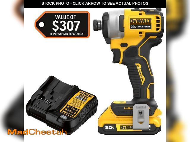Lot 74-14559712 - DEWALT Atomic 20V Max Lithium-Ion Brushless Cordless Compact 1/4 in. Impact Driver Kit with 2.0Ah Ba...