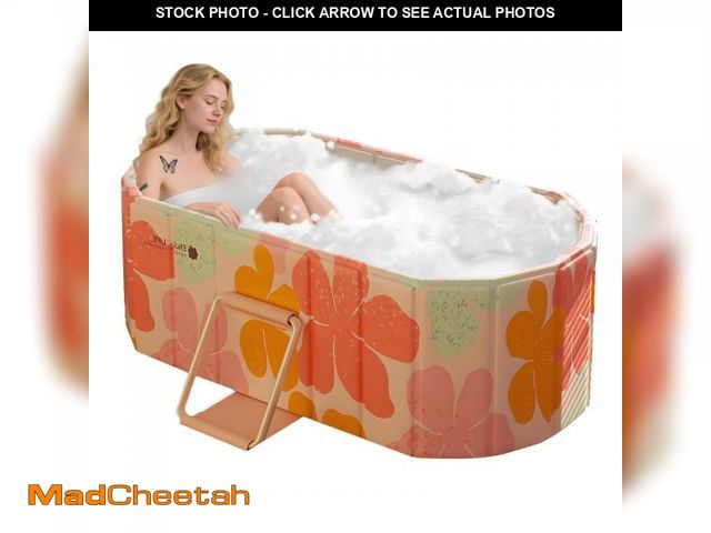 Lot 74-12541872 - Gets 59" XXL Oval Ice Bath Tub For Athletes,Portable Bathtub for Adults Foldable Soaking Standing Ho...