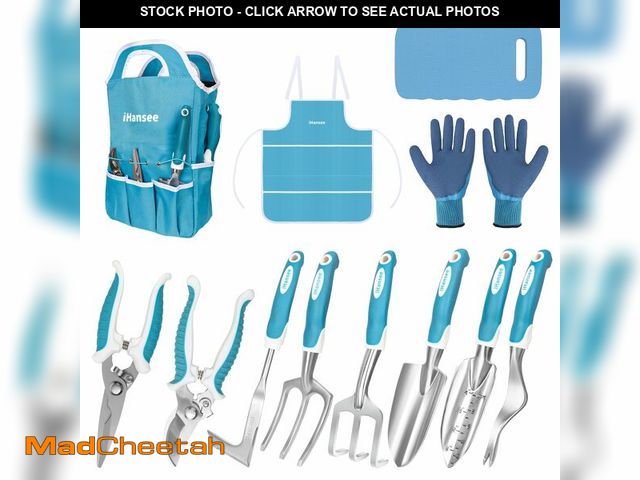 Lot 74-14427550 - iHansee Blue Garden Tools Set 12-Piece, Gardening Gifts for Women Men - USED