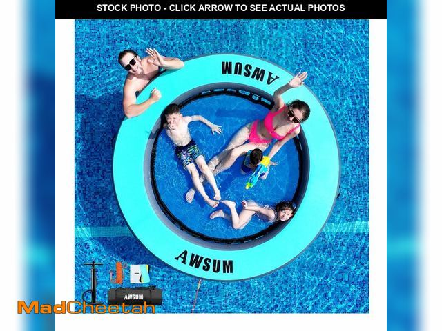 Lot 74-12810633 - AWSUM 8FT Inflatable Water Hammock Round Circle Dock Floating River Raft Ring Lake Floats Swimming P...