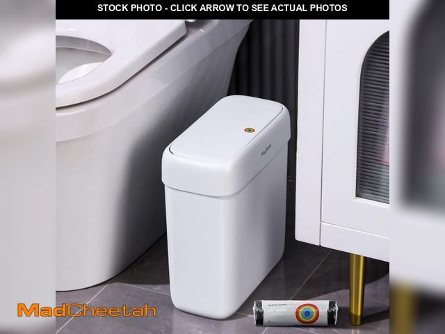 Lot 74-11551960 - JOYBOS Bathroom Trash Can with Lid,3 Gallon Small Garbage Can with Press Top Lid,10L Dogproof Slim P...