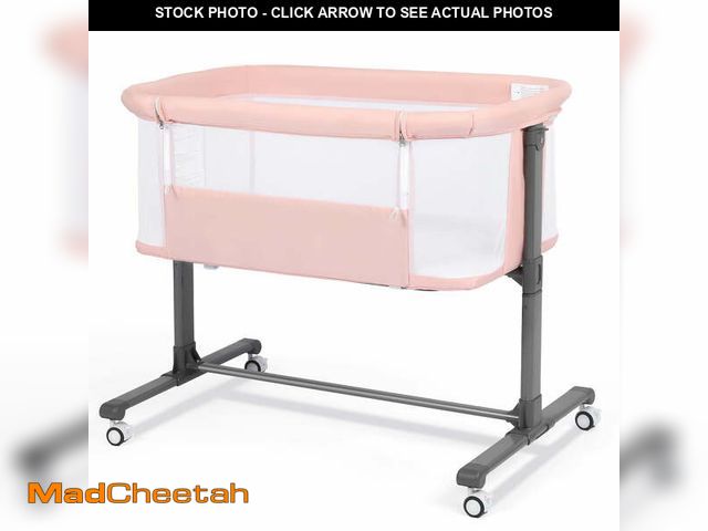 Lot 74-13060133 - AILEEKISS Baby Bassinet with Wheels, Height Adjustable Newborn Bedside Sleeper for Baby, Pink - UNUS...