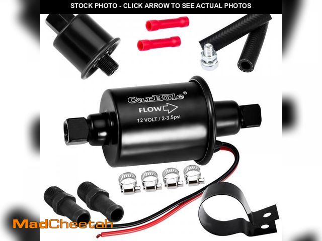 Lot 74-12304649 - CarBole 12V Low Pressure Inline Fuel Pump 2-3.5 PSI, Electric Universal Gasoline Diesel Pump for Car...