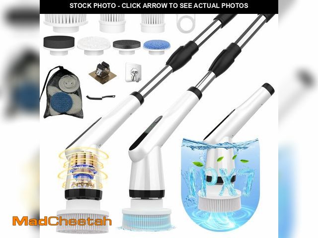 Lot 74-13542567 - Electric Spin Scrubber, Dreazu IPX7 Shower Scrubber with 7 Replaceable Brush Heads &amp; Retractable...