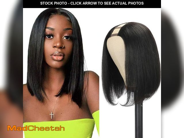 Lot 74-13566078 - Amella Hair U Part Wig Human Hair Straight Bob Wigs For Black Women 10inch Brazilian Remy Hair Short...