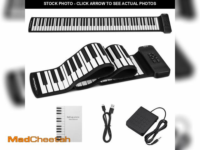 Lot 74-13628987 - POGOLAB 88 Keys Roll Up Keyboard Piano, Portable Electric Foldable Piano with Sustain Pedal, 14 Song...