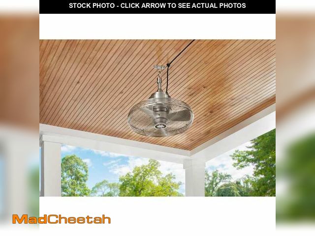 Lot 74-14113465 - Hampton Bay Conyer 18 in. Indoor/Wet Outdoor 3-Speed Anywhere Fan Silver with Convenient Hanging Hoo...