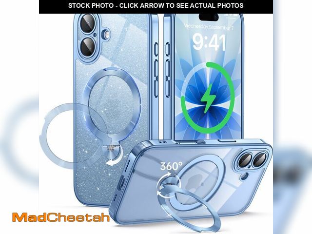 Lot 74-12708501 - 360ÃÂ° Spin CD Stand for iPhone 17 Case Compatible with Magsafe Ring [Never Yellow][DIY Glitter Car...