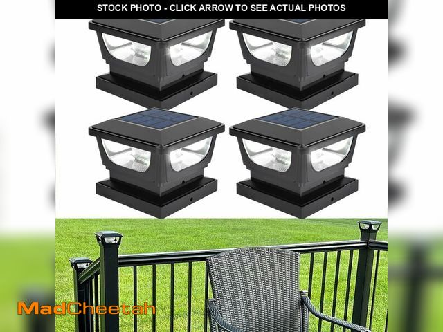 Lot 74-14432258 - Sumaote 3x3 Solar Post Cap Lights, 120 Lumen 6500K Cool White, 4 Pack - UNUSED