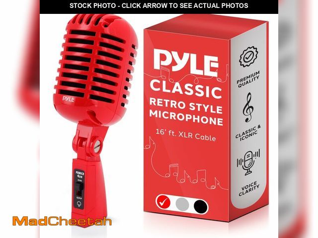 Lot 74-12606802 - Pyle Classic Retro Dynamic Vocal Microphone - Old Vintage Style Unidirectional Cardioid Mic with XLR...