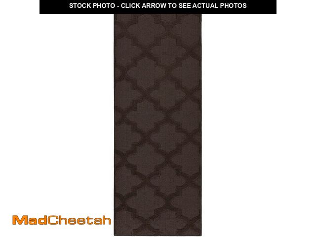 Lot 74-13382330 - Garland Rug Quatro Mocha 3' x 8' Cut-Loop Trellis Area Rug -Soft, Comfortable, Stylish &amp; Budget-...