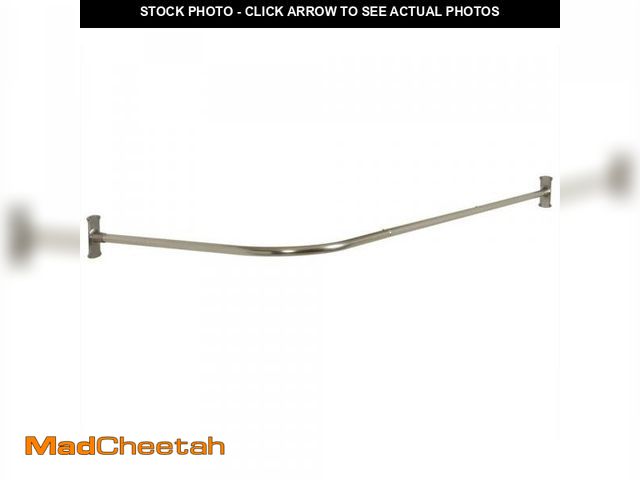 Lot 74-6815954 - Zenna Home NeverRust 68 in. L x 28 in. W Aluminum "L" Shaped Corner Shower Rod in Satin Nickel - UNU...