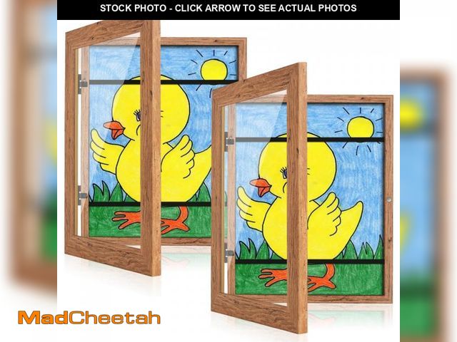 Lot 74-12046840 - [2-Pack] Kids Art Frames, 8.5x11 Front Opening Kids Artwork Frames Changeable, Dark Woodgrain Artwor...