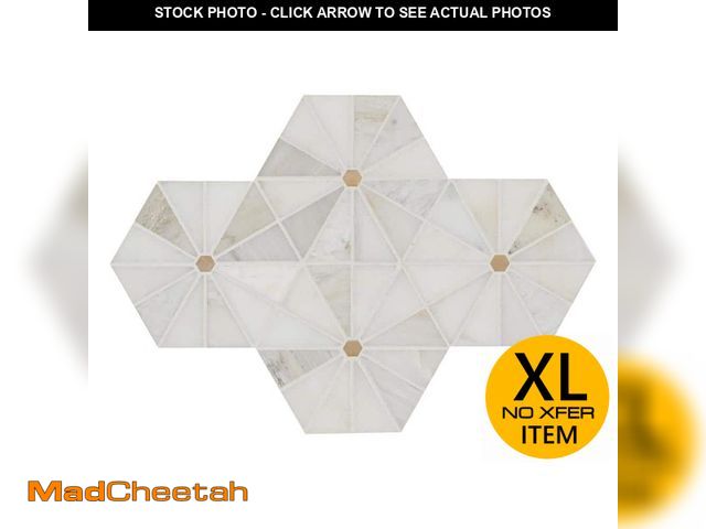 Lot 74-13289333 - PALLET OF 6 MSI Elegante White Pinwheel 11 in. x 12 in. Stone/Metal Mesh Mounted Mosaic Floor and Wa...