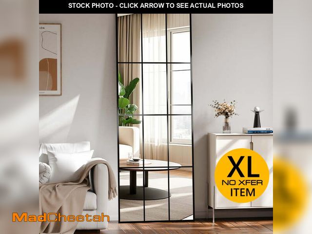 Lot 74-13775784 - YVANLA 25"x69" Rectangular Window Pane Full Length Mirror Wall-Decor Mirror, Black - UNUSED