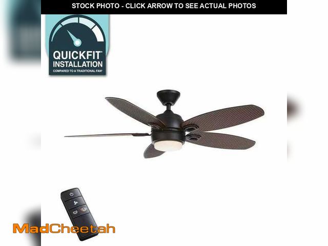 Lot 74-12804272 - *MISSING REMOTE* Home Decorators Collection Daniel Island 52 in. White Color Changing Integrated LED...