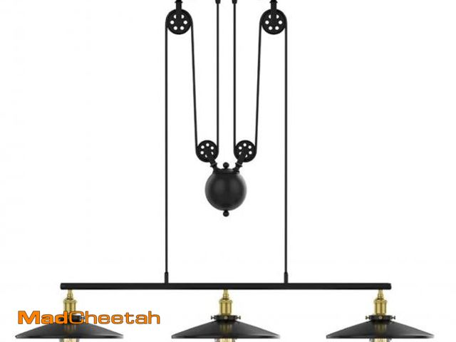 Lot 74-12150952 - WINSOON 3 Pendant Lights Kitchen Island Pulley 3-Light Billiard Pool Table Lights Rustic Farmhouse C...