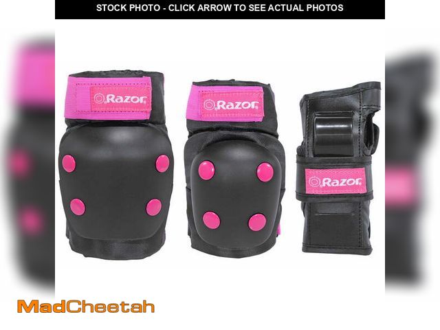 Lot 74-12860273 - Razor Child's Bike Pad Set, Pink/Black - UNUSED