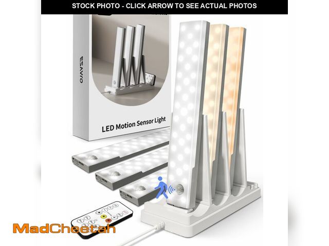 Lot 74-14425971 - EZVALO 6-Pack Under Cabinet Lighting with Charging Station, 2000mAh Rechargeable Wireless Motion Sen...