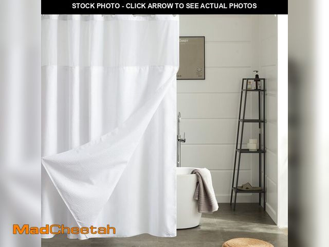 Lot 74-14334242 - Furlinic Extra Long Waffle Weave No Hook Shower Curtain with Snap in Liner,Heavy Duty Textured Fabri...